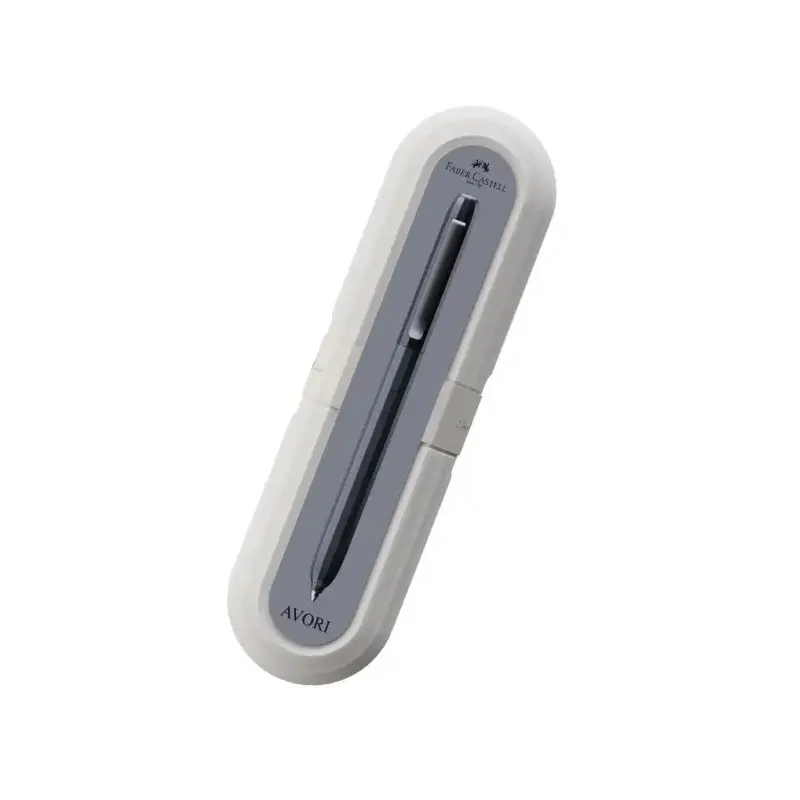 Faber-Castell Avori Boligrafo de Mecanismo Giratorio XB - 92% de Plastico Reciclado - Clip Metalico Solido - Color Negro | Ahorr