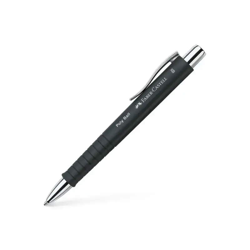 Faber-Castell Poly Pack de Boligrafo Poly Ball y Pluma Estilografica Poly Pen con Plumin B - Clip de Metal - Color Negro | Ahorr