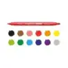 Carioca Birello Pack de 12 Rotuladores - Doble Punta Fina y Media - Tinta Superlavable No Toxica - Lavable de la Piel y Tejidos