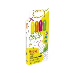 Jovi Gel Textmarker Pack con 4 Marcadores de Texto Fluorescentes - Gel en Seco - No Traspasan - Secado Rapido - Aptos para Luz N