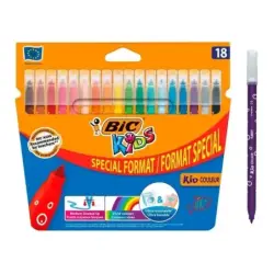 Bic Kids Couleur Pack de 18 Rotuladores - Punta Mediana - Lavable - Colores Surtidos | Ahorro Imprimiendo