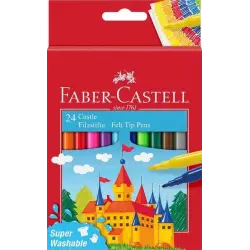 Faber-Castell Castle Pack de 24 Rotuladores - Tinta con Base de Agua Lavable - Colores Surtidos | Ahorro Imprimiendo