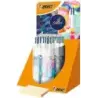 Bic 4 Colours Decor Expositor de 30 Boligrafos de Bola Retractiles - Punta Media de 1.0mm - Tinta con Base de Aceite - 4 Colores