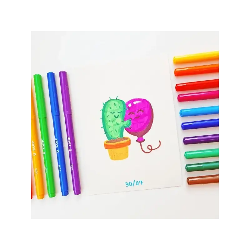 Jovi Felt Pens Pack de 24 Rotuladores - Punta de 3mm - Amplia Variedad de Tonos - Tinta de Gran Fijacion - Capuchon de Ventilado