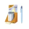 Bic 4 Colours Pastel Expositor con 30 Boligrafos de Bola Retractil - Punta Media de 1.0mm - Tinta con Base de Aceite - Cuerpo en