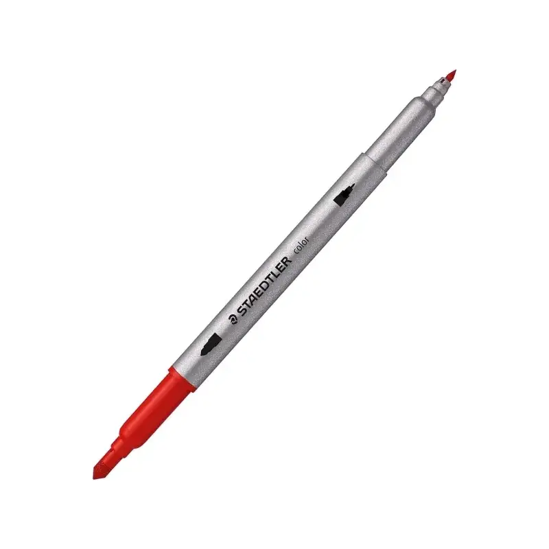 Staedtler Noris 320 Pack de 12 Rotuladores - Doble Punta de Fibra - Trazos 1 y 3mm - Tapa Ventilada - Colores surtidos | Ahorro