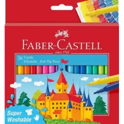 Faber-Castell Castle Pack de 36 Rotuladores - Tinta con Base de Agua Lavable - Colores Surtidos | Ahorro Imprimiendo