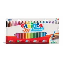 Carioca Joy Superlavable Pack de 36 Rotuladores - Punta Fina 2.8mm - Punta Bloqueada - Tapa Ventilada - Colores Surtidos | Ahorr