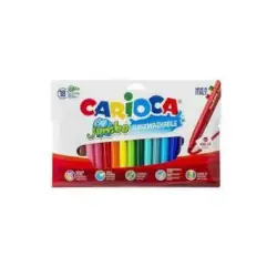 Carioca Jumbo Pack de 18 Rotuladores - Punta 6mm - Superlavable - Colores Surtidos | Ahorro Imprimiendo