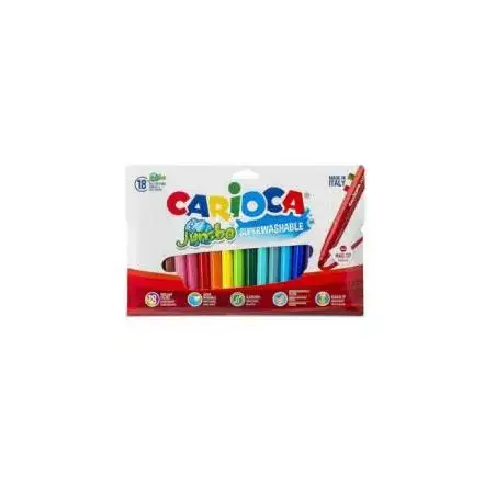 Carioca Jumbo Pack de 18 Rotuladores - Punta 6mm - Superlavable - Colores Surtidos | Ahorro Imprimiendo