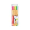 Stabilo Point 88 Pack de 6 Rotuladores de Punta Fina de Fibra - Trazo de 0.4 mm - Tinta con Base de Agua - Colores Surtidos Neon