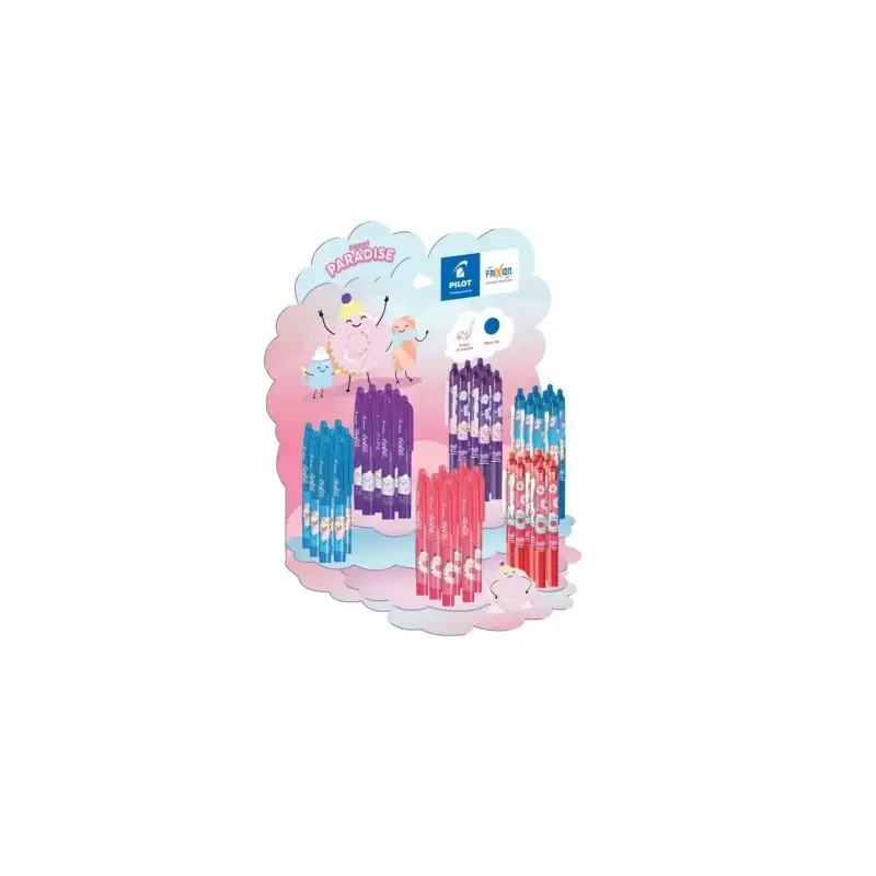 Pilot Sweet Paradise Expositor de 24 Boligrafos Frixion Ball + 24 Boligrafos Frixion Ball Clicker - Borrables - Recargables - Ti