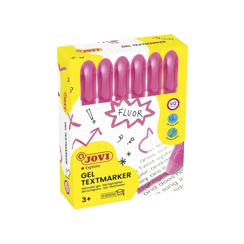Jovi Gel Textmarker Marcador de Texto Fluorescente - Gel en Seco - No Necesitan Punta - No Traspasan - Secado Rapido - Aptos par