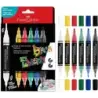 Faber-Castell Shake & Paint Black Edition Pack de 6 Rotuladores Acrilicos Doble Punta - Puntas Redondas de 1mm y 3mm - Tinta Acr