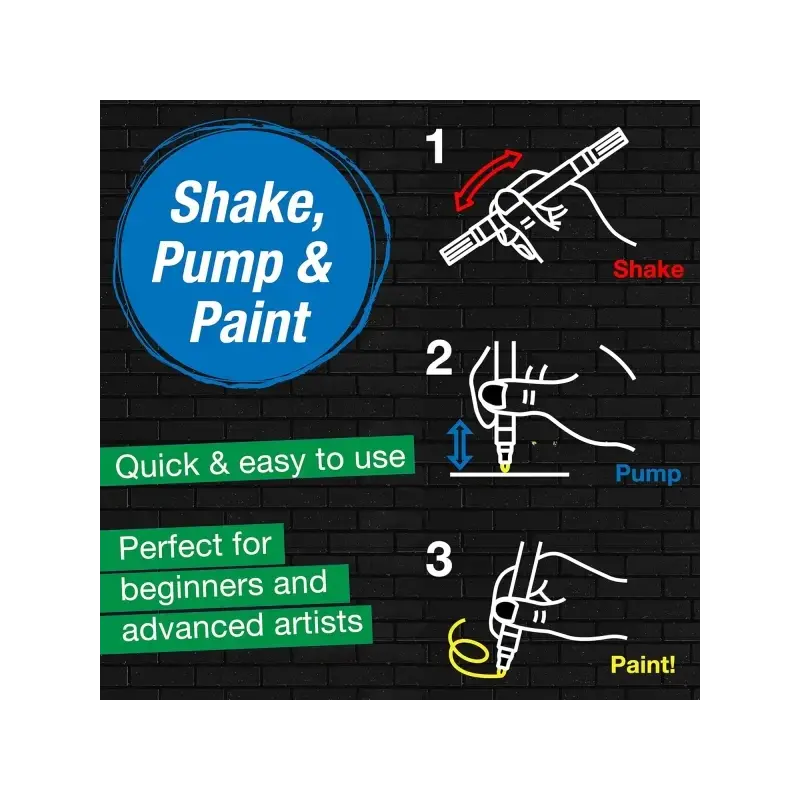 Faber-Castell Shake & Paint Black Edition Pack de 6 Rotuladores Acrilicos Doble Punta - Puntas Redondas de 1mm y 3mm - Tinta Acr