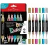 Faber-Castell Shake & Paint Black Edition Pack de 6 Rotuladores Acrilicos Doble Punta - Puntas Redondas de 1mm y 3mm - Tinta Acr