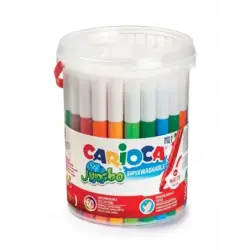 Carioca Jumbo Pack de 50 Rotuladores - Cuerpo Octogonal Maxi - Tinta Superlavable - Punta Maxi 6mm Bloqueada - Tapa Ventilada -