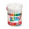 Carioca Jumbo Pack de 50 Rotuladores - Cuerpo Octogonal Maxi - Tinta Superlavable - Punta Maxi 6mm Bloqueada - Tapa Ventilada -