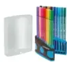 Stabilo Premium Pen 68 Estuche con 20 Rotuladores - Punta de Fibra - Trazo de 1mm aprox. - Alto Brillo y Luminosidad de Color -