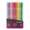 Stabilo Premium Pen 68 Estuche con 20 Rotuladores - Punta de Fibra - Trazo de 1mm aprox. - Alto Brillo y Luminosidad de Color -