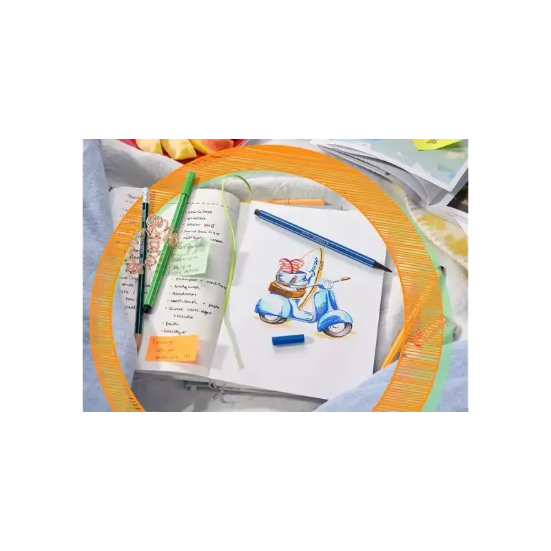 Stabilo Premium Pen 68 Estuche con 20 Rotuladores - Punta de Fibra - Trazo de 1mm aprox. - Alto Brillo y Luminosidad de Color -