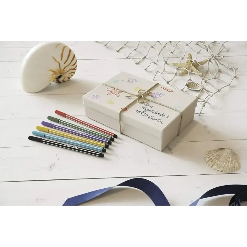 Stabilo Pen 68 Rotulador de Punta de Fibra - Trazo de 1mm aprox. - Tinta con Base de Agua - Color Azul Oscuro | Ahorro Imprimien