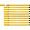 Stabilo Pen 68 Rotulador de Punta de Fibra - Trazo de 1mm aprox. - Tinta con Base de Agua - Color Amarillo | Ahorro Imprimiendo