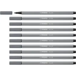 Stabilo Pen 68 Rotulador de Punta de Fibra - Trazo de 1mm aprox. - Tinta con Base de Agua - Color Gris Oscuro | Ahorro Imprimien