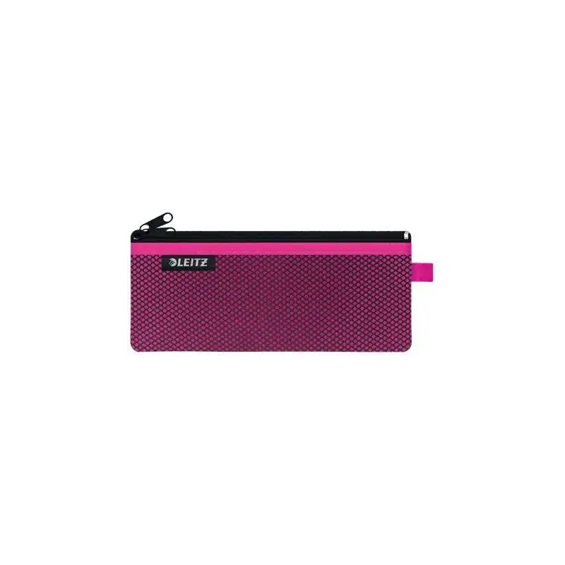Leitz WOW Bolsa Porta-Todo Mediana 2 Compartimentos - Tamaño 85x6x210mm - Lavable y Duradera - Cierre de Cremallera - Color Fucs