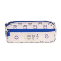Milan Coleccion 460 Portatodo Rectangular - 2 Compartimentos con Cremallera - Color Beige/Azul | Ahorro Imprimiendo