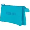 Dohe Colour Vibes Portatodo Triple - Cierre Doble con Cremallera y Tirador de Goma - Color Azul Cyan | Ahorro Imprimiendo