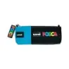 Posca Estuche de Lona 8,5x19,5cm - Ideal para Rotuladores y Utiles Escolares - Cierre de Cremallera - Color Negro/Azul | Ahorro