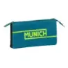 Safta Munich Land Portatodo - 3 Compartimentos con Cremalleras - Bolsillo Interior - 0.6L - 220x30x120mm - Color Azul Oscuro | A