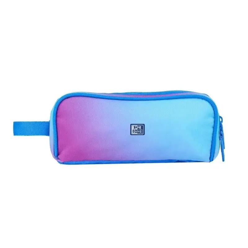Oxford Gradient Estuche Portatodo - 3 Cremalleras - Asa Lateral - Fabricado en Material Reciclado - Color Mystic Blue | Ahorro I
