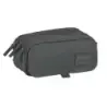 Safta Basic Portatodo - 3 Compartimentos con Cremalleras - Bolsillo Frontal - Cinta Adaptable - 1.72L - 215x80x100mm - Color Gri