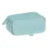 Safta Basic Portatodo - 3 Compartimentos con Cremalleras - Bolsillo Frontal - Cinta Adaptable - 1.72L - 215x80x100mm - Color Tur