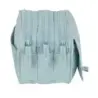Safta Basic Portatodo - 3 Compartimentos con Cremalleras - Bolsillo Frontal - Cinta Adaptable - 1.72L - 215x80x100mm - Color Tur