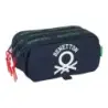Safta Benetton Together Portatodo - 3 Compartimentos con Cremalleras - Bolsillo Frontal - Cinta Adaptable - 1.72L - 215x80x100mm