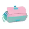 Safta Benetton Dolce Portatodo - 3 Compartimentos con Cremalleras - Bolsillo Frontal - Cinta Adaptable - 1.72L - 215x80x100mm -