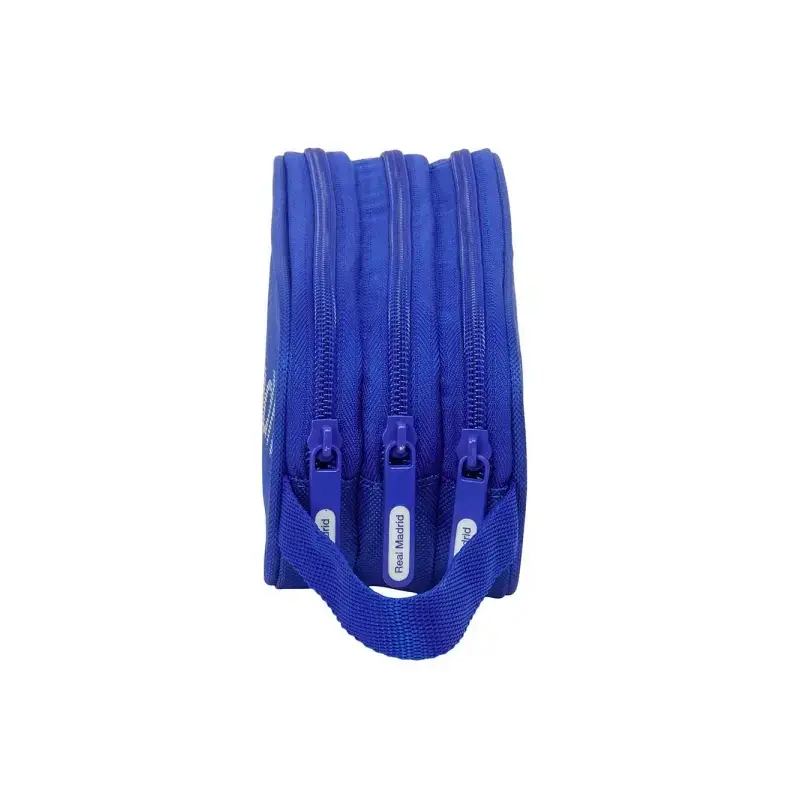 Safta Real Madrid Portatodo - 3 Compartimentos con Cremalleras - Asa Lateral - 1.25L - 210x70x85mm - Color Azul | Ahorro Imprimi