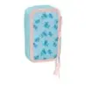Safta Stitch Ohana Plumier de 3 Pisos - 37 Piezas - 1.3L - Goma - Lapiz - Boligrafos - Sacapuntas - Reglas - 16 Colores - 14 Rot