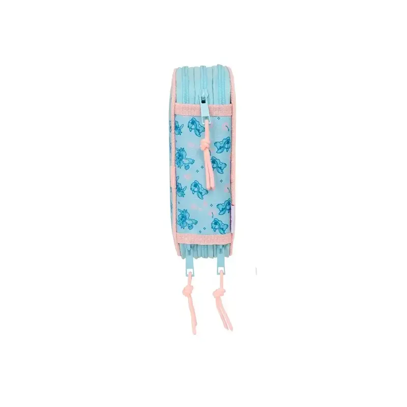 Safta Stitch Ohana Plumier de 3 Pisos - 37 Piezas - 1.3L - Goma - Lapiz - Boligrafos - Sacapuntas - Reglas - 16 Colores - 14 Rot