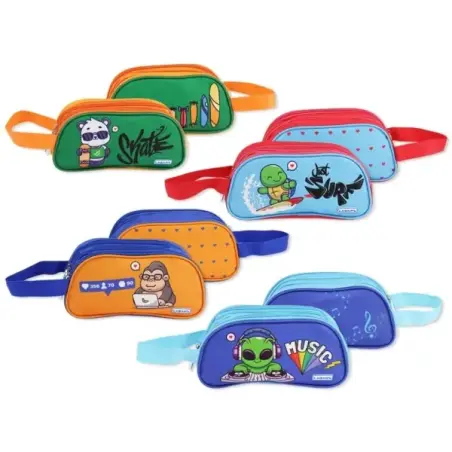Bismark Lovely Animals Portatodo Ovalado a 2 Colores - 3 Compartimentos - 4 Diseños Diferentes | Ahorro Imprimiendo