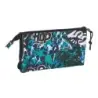 Safta Graffiti Go Portatodo - 3 Compartimentos con Cremalleras - Bolsillo Interior - 0.60L - 220x30x120mm - Color Azul Oscuro |