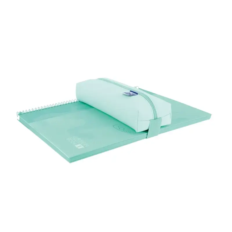 Oxford Live & Go Estuche Rectangular Mediano - Material Acolchado - Goma Elastica para unirlo al Cuaderno - Color Azul | Ahorro