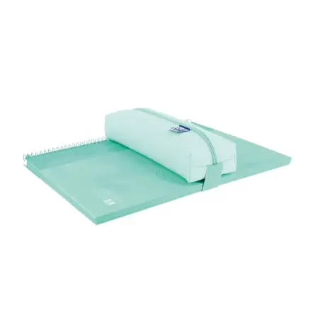Oxford Live & Go Estuche Rectangular Mediano - Material Acolchado - Goma Elastica para unirlo al Cuaderno - Color Azul | Ahorro