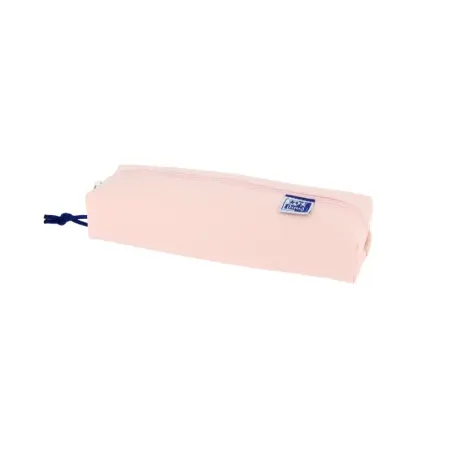 Oxford Live & Go Estuche Rectangular Mediano - Material Acolchado - Goma Elastica para unirlo al Cuaderno - Color Rosa | Ahorro