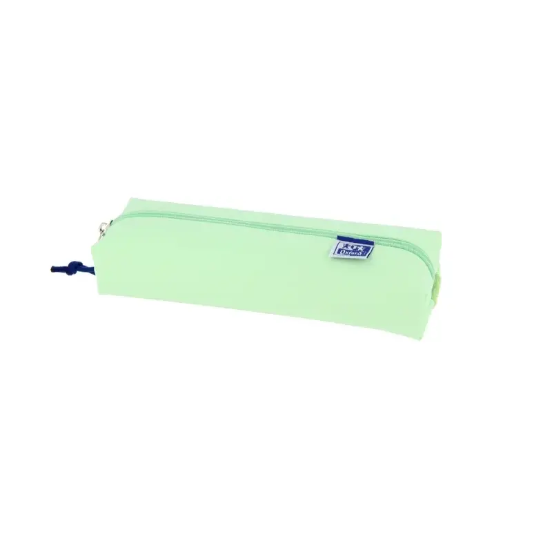 Oxford Live & Go Estuche Rectangular Mediano - Material Acolchado - Goma Elastica para unirlo al Cuaderno - Color Verde | Ahorro