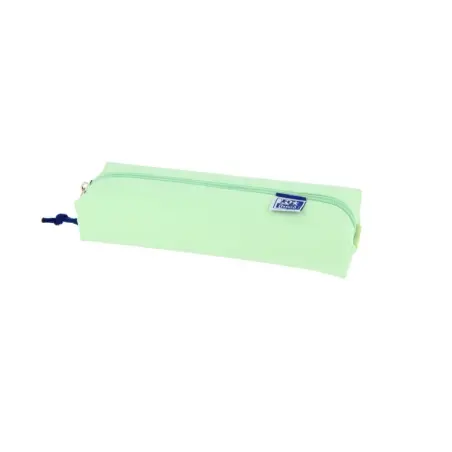 Oxford Live & Go Estuche Rectangular Mediano - Material Acolchado - Goma Elastica para unirlo al Cuaderno - Color Verde | Ahorro