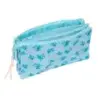 Safta Stitch Ohana Portatodo - 3 Compartimentos con Cremalleras - Bolsillo Interior - 0.6L - 220x30x120mm - Color Azul Claro | A